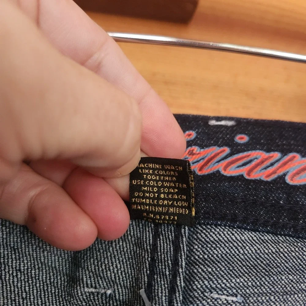 A. Tiziano Straight Dark Wash Laser Engraved‎ Denim Jeans Streetwear Urban Sz 38